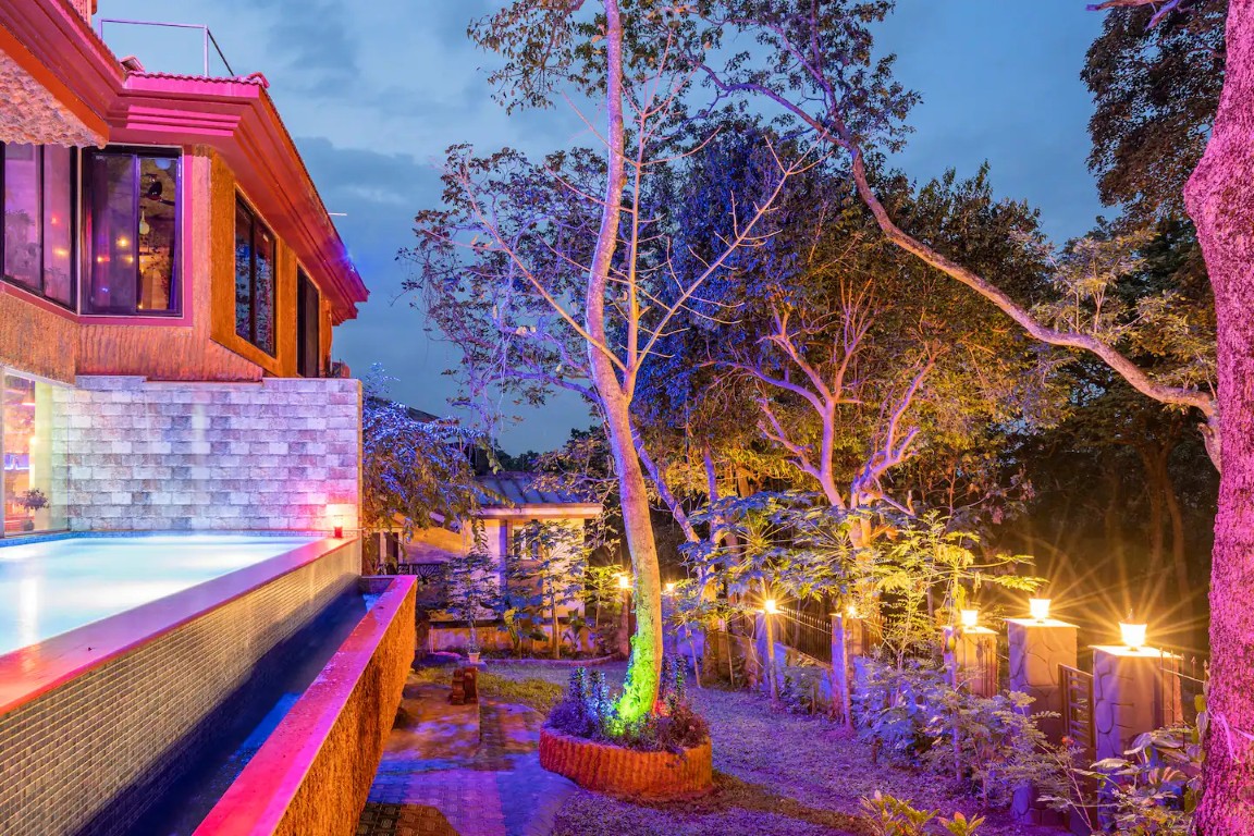Lounge at Shivaaz Forest King Villa in Porvorim