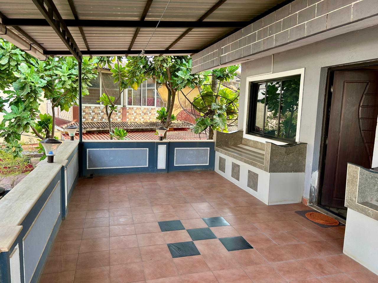 Covered terrace at Shivaaz Hill Top Villa, Mapusa