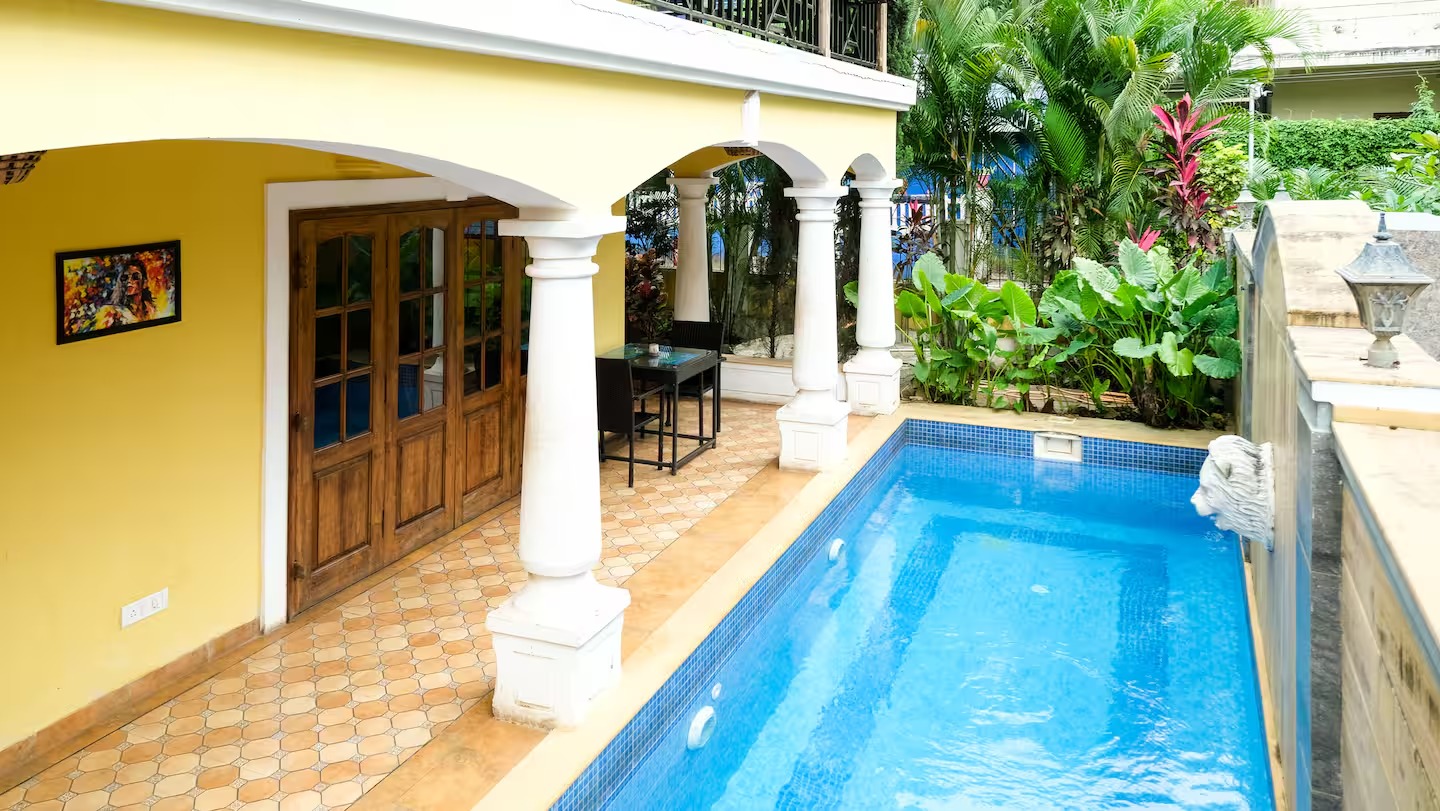 Private pool at House of Legends Villa in Saligao