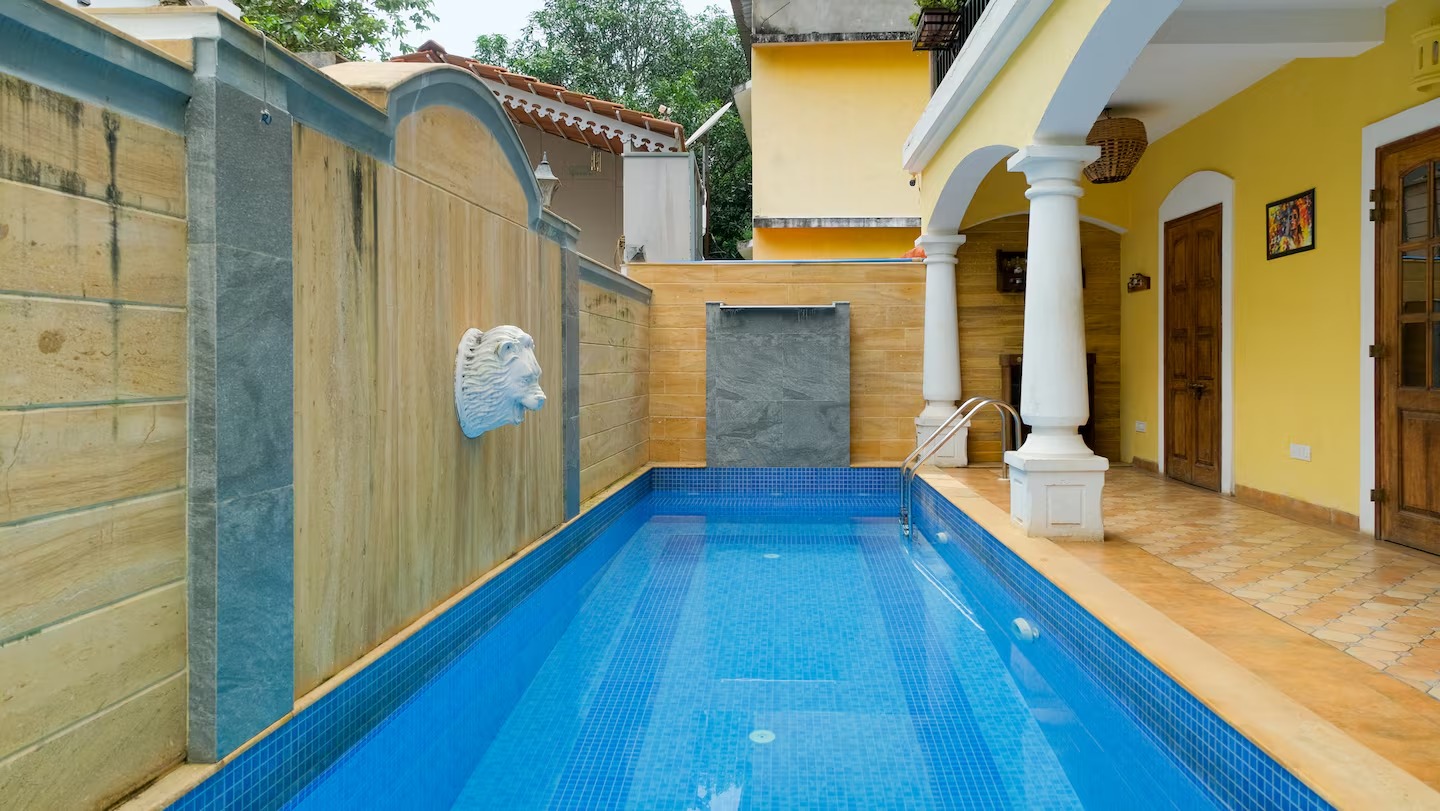 Private pool beside the villa at House of Legends Villa, Saligao